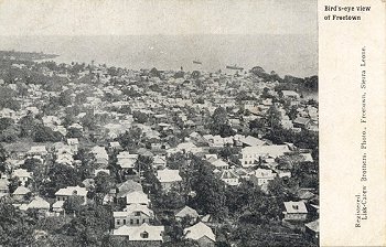 Bird's-eye view of Freetown