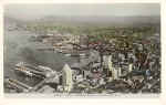 153 Aerial View, Looking East. Vancouver. B.C. Hand tinted card