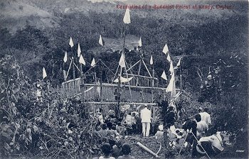Cremation of a Buddhist Priest at Kandy, Ceylon