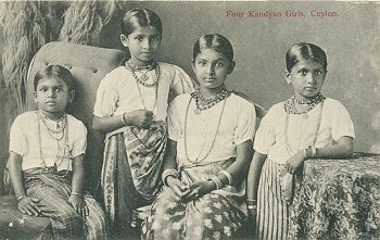 Four Kandyan Girls, Ceylon.