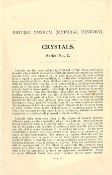 Descriptive leaflet - Crystals. Series No. 2