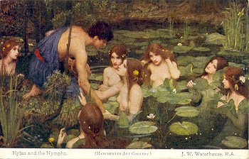 Hylas and the Nymphs. by J. W. Waterhouse, R.A.