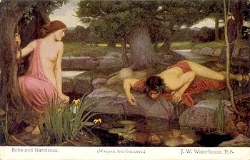 Echo and Narcissus. by J.W. Waterhouse, R.A.